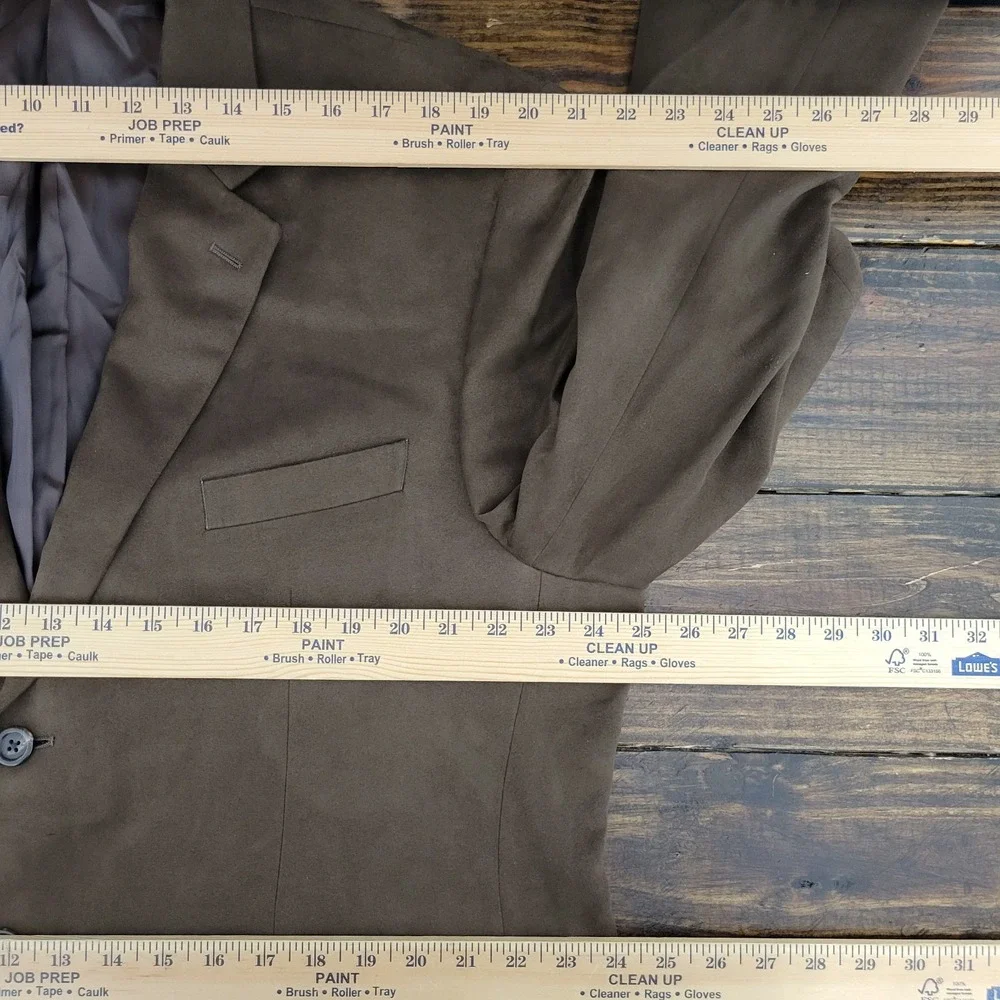 Chaps Men's Sport‎ Coat Blazer Three Button Brown Suede Polyester Size 46L